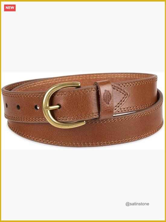 Genuine Leather Casual Work Belt with Round Harness Buckle main image 5